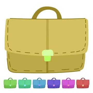 Suitcase briefcase leather vector cartoon graphic イラスト素材