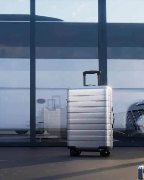 Suitcase in  bus terminal  Видео 329382863