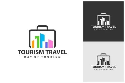 Suitcase with City logo vector template, Creative Suitcase with City logo d.. 스톡 일러스트