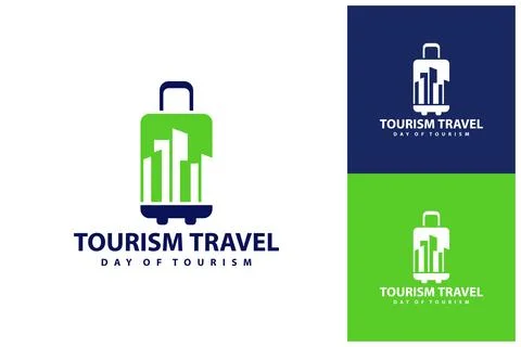 Suitcase with City logo vector template, Creative Suitcase with City logo d.. 스톡 일러스트