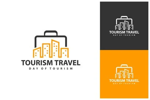 Suitcase with City logo vector template, Creative Suitcase with City logo d.. 스톡 일러스트