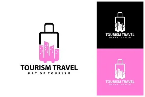 Suitcase with City logo vector template, Creative Suitcase with City logo d.. 스톡 일러스트