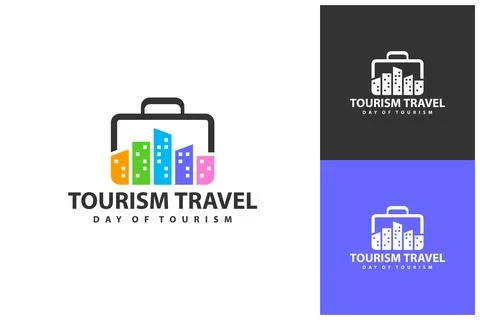 Suitcase with City logo vector template, Creative Suitcase with City logo d.. 스톡 일러스트