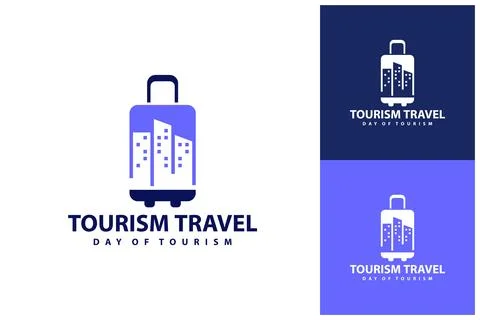 Suitcase with City logo vector template, Creative Suitcase with City logo d.. 스톡 일러스트
