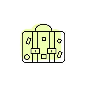 Suitcase with color shadow vector icon in hotel service set Stock Illustration