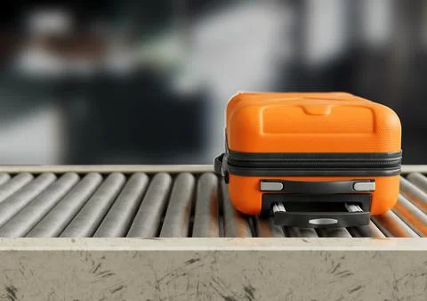 Suitcase On Conveyor Stock Photos
