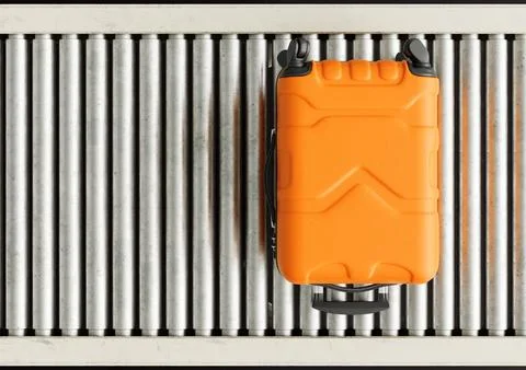 Suitcase On Conveyor Stock Photos