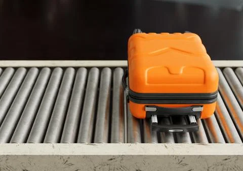 Suitcase On Conveyor Stock Photos
