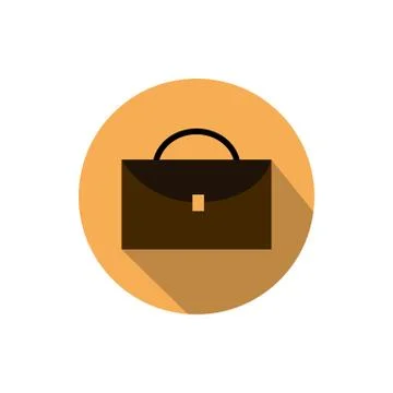 Suitcase document business strategy icon block shadow Ilustração Stock