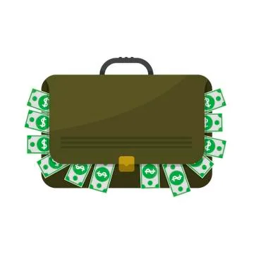 Suitcase with dollar banknotes Stock Illustration