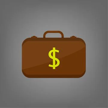 Suitcase with dollar banknotes Stock Illustration
