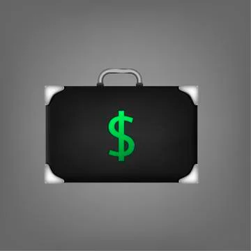 Suitcase with dollar sign Stock Illustration