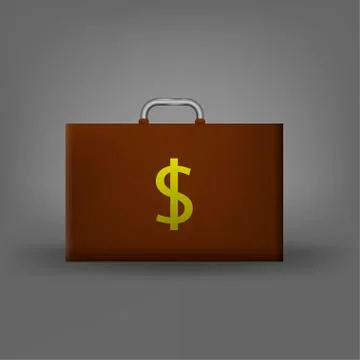 Suitcase with dollar sign Stock Illustration