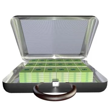 Suitcase with dollars Stock Illustration