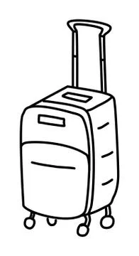 Suitcase doodle drawing Stock Illustration