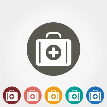 Suitcase first aid icon Stock Illustration