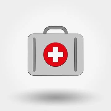 Suitcase first aid icon Stock Illustration