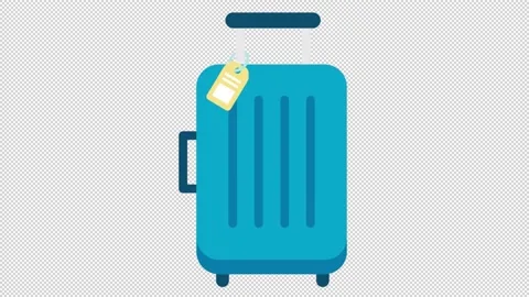 Suitcase Flat Icon Stock Footage 205060507