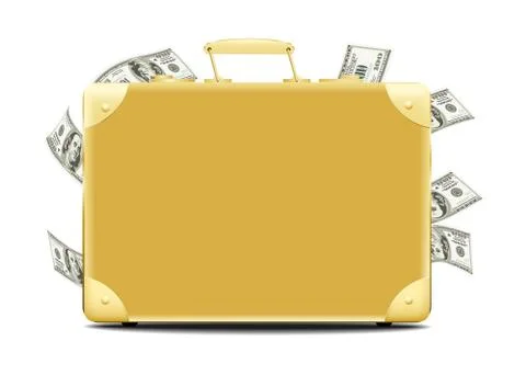 Suitcase full of money Stock Illustration