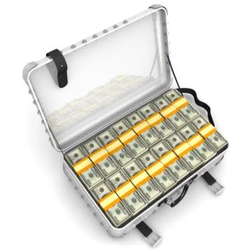 Suitcase full of money Stock Illustration