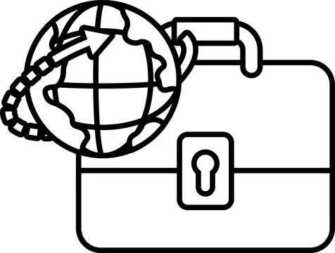 A suitcase with a globe on top of it Stock Illustration