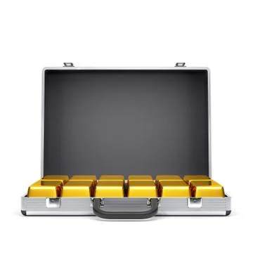 Suitcase with gold bars Stock Illustration