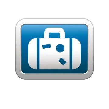 Suitcase icon on blue Stock Illustration