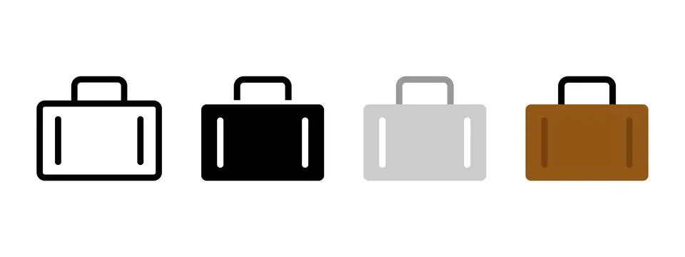 Suitcase icon. Briefcase vector illustration. Job symbol. Brown handle work.. Stock Illustration
