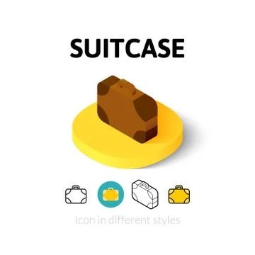 Suitcase icon in different style Stock Illustration