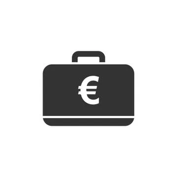 Suitcase icon flat Illustrazione stock