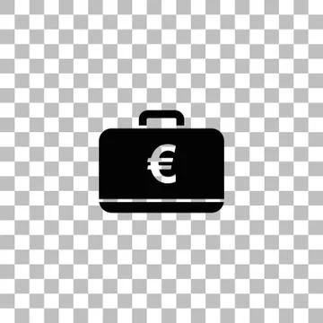 Suitcase icon flat Illustrazione stock