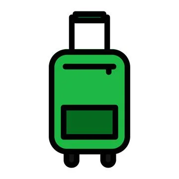 Suitcase Icon in Flat Outline Style. Isolated on White Background Stock Illustration