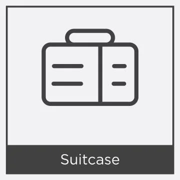 Suitcase icon isolated on white background Free Stock Illustration