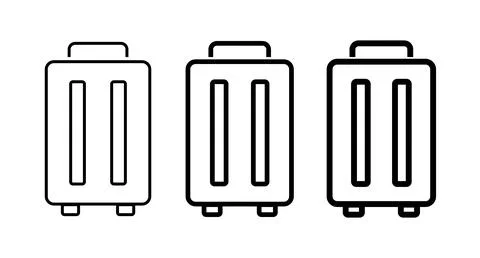 Suitcase icon set with different line thicknesses. Luggage. Vector. Stock Illustration