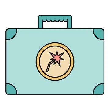 Suitcase icon showing magic wand and sparkle Stock Illustration