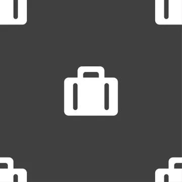 Suitcase icon sign. Seamless pattern on a gray background. Vector Stock Illustration