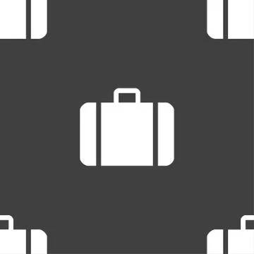 Suitcase icon sign. Seamless pattern on a gray background. Vector Illustration