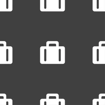 Suitcase icon sign. Seamless pattern on a gray background. Vector Stock Illustration