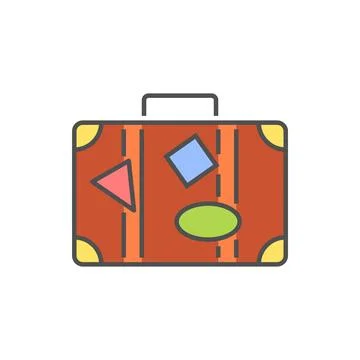 Suitcase Icon. Suitcase Vector Filled Outline Icon Stock Illustration