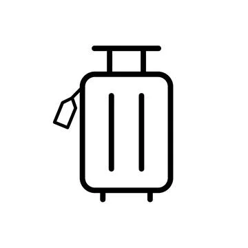 Suitcase icon with tag. Baggage. Vector. Stock Illustration