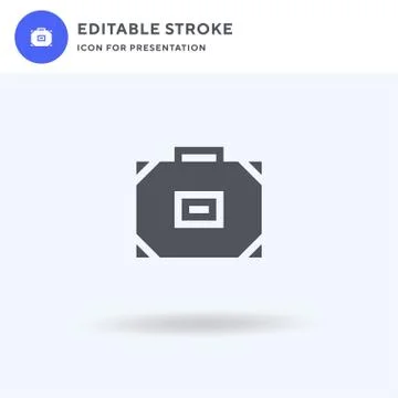 Suitcase icon vector, filled flat sign, solid pictogram isolated on white, logo Illustrazione stock