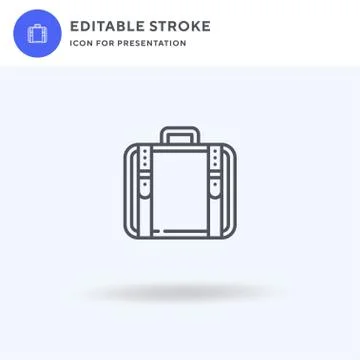 Suitcase icon vector, filled flat sign, solid pictogram isolated on white, logo Illustrazione stock