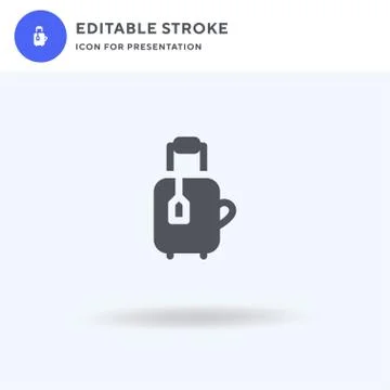 Suitcase icon vector, filled flat sign, solid pictogram isolated on white, logo Illustrazione stock