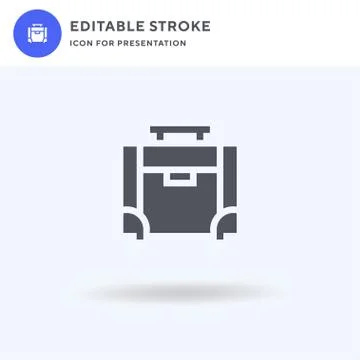 Suitcase icon vector, filled flat sign, solid pictogram isolated on white, logo Illustrazione stock