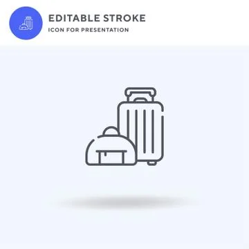 Suitcase icon vector, filled flat sign, solid pictogram isolated on white, logo Illustrazione stock