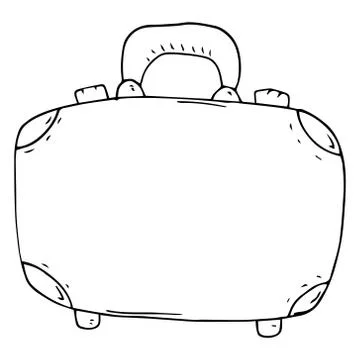 Suitcase icon. Vector illustration of a suitcase for things. Hand drawn suitc Stock Illustration