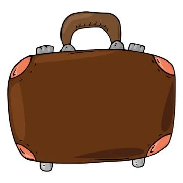 Suitcase icon. Vector illustration of a suitcase for things. Hand drawn suitc Stock Illustration