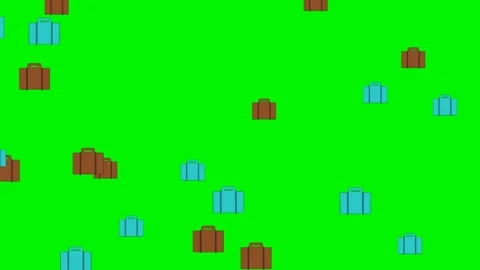 Suitcase icons floating on green screen overlay 4K Vídeo Stock 337062502
