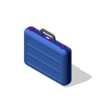 Suitcase. Isolated on white background. 3d Vector illustration. Иллюстрация