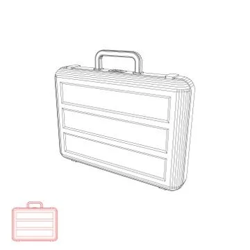 Suitcase. Isolated on white background. Vector outline illustration. Иллюстрация